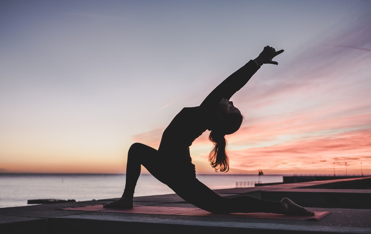 Yoga practice in soft natural light
